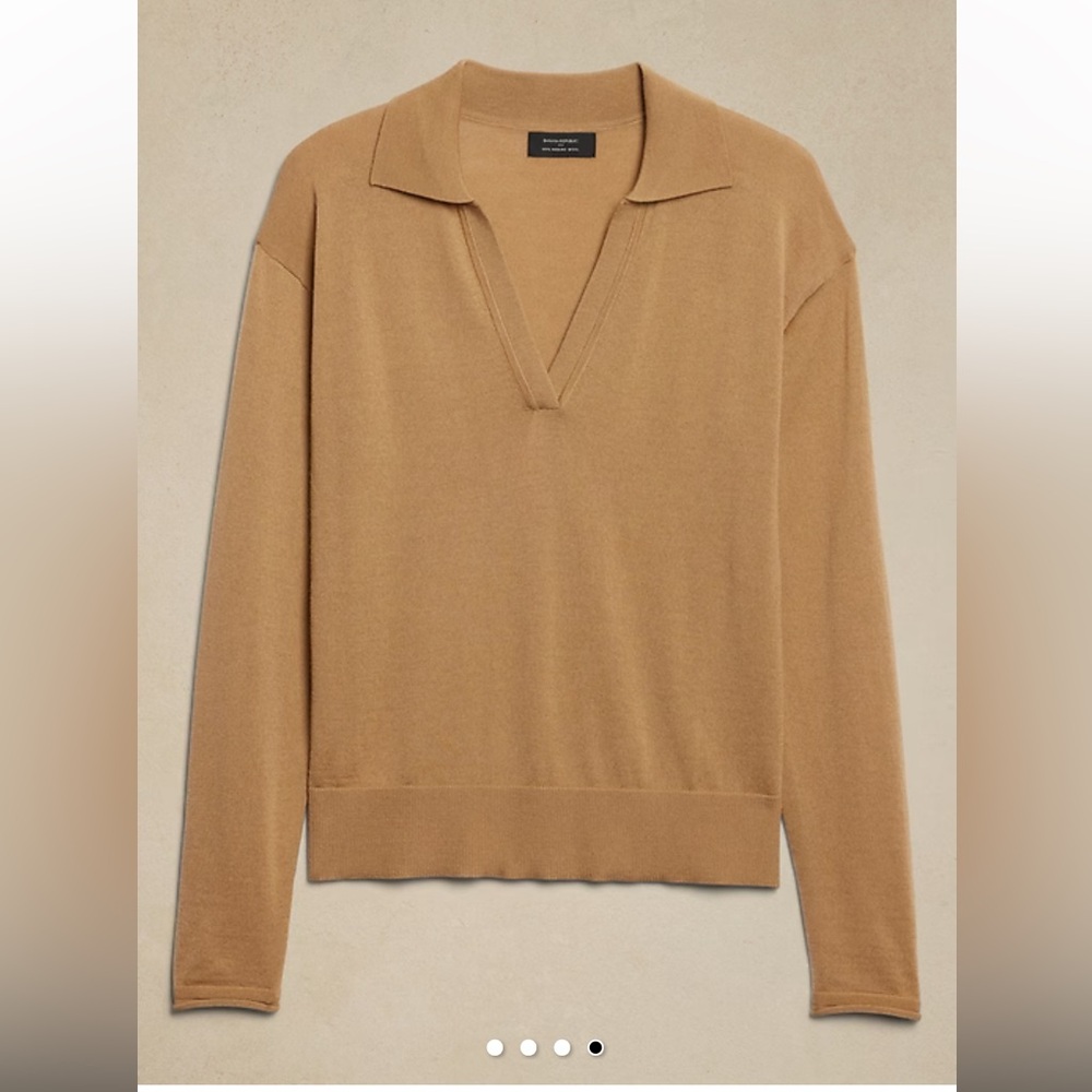Banana Republic Merino Wool Johnny-Collar Sweater